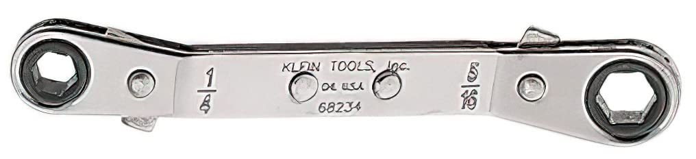 Klein Tools 68240 Fully Reversible Ratcheting Offset Box Wrench, 5/8 x 11/16-Inch, Made in USA