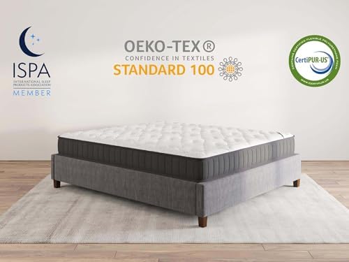 Ottomanson 9" Queen Mattress in a Box Made in USA, Medium-Firm Mattress, Hybrid Mattress Cool Improved Airflow with Edge to Edge Pocket Coil, Bed in A Box, Ottopedic