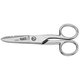 Klein Tools 2100-8 Scissors, Made in USA, Electrician Free Fall Snips, Stainless Steel Cut 19 and 23 AWG Electrical Communication Wire, Cable and Cordage