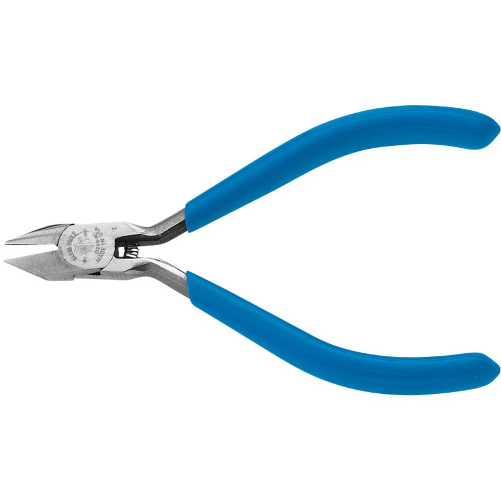 Klein Tools D230-4C Pliers, Made in USA, Midget Diagonal Cutting Electronics Pliers with Semi-Flush Design to Cut Nickel Ribbon Wire, 4-Inch