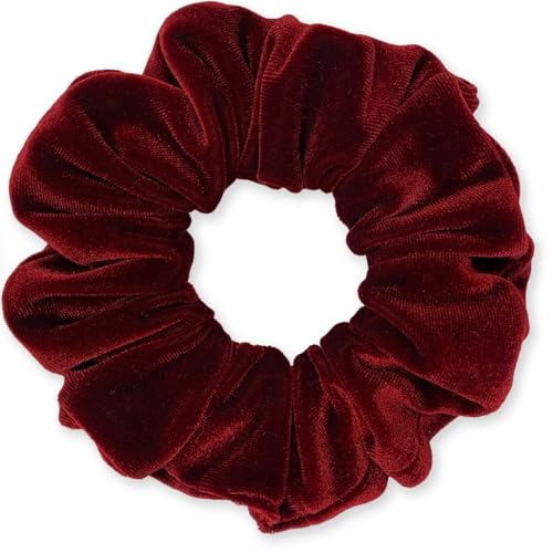 Velvet Scrunchies 3-Pack Gift Set Premium Plush Ponytail Holder Made in the USA Burgundy Forest Black