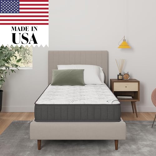 Ottomanson 9" Twin Mattress in a Box Made in USA, Firm Mattress, Hybrid Mattress Cool Improved Airflow with Edge to Edge Pocket Coil, Bed in A Box, Ottopedic