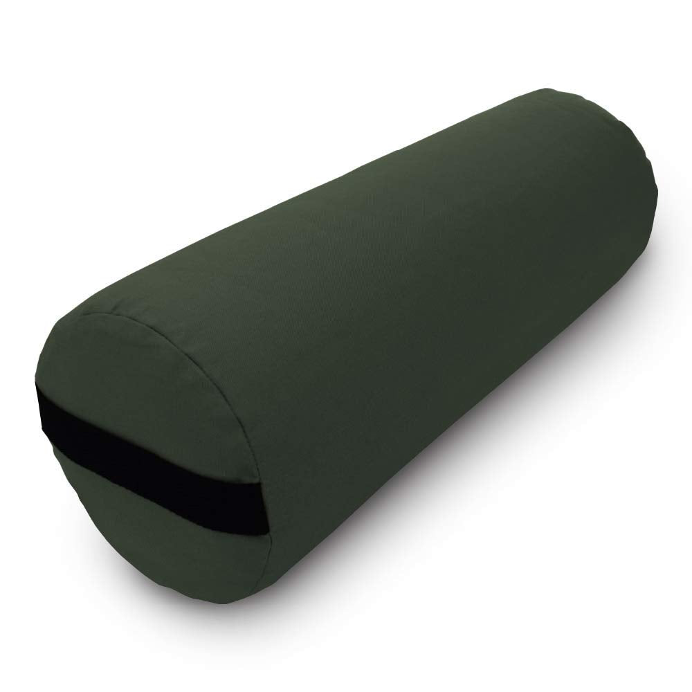 Bean Products Yoga Bolster - Made In The USA With Eco Friendly Materials - Round or Rectangular Support Cushions That Elevate Your Practice - Natural Cotton or Organic Hemp Cover