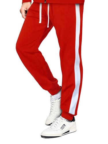 Hat and Beyond Mens Premium USA Made Striped Track Suit Athletic Casual Running Workout Sweat Suit Combo Track Jacket & Pant