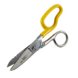 Klein Tools 2100-8 Scissors, Made in USA, Electrician Free Fall Snips, Stainless Steel Cut 19 and 23 AWG Electrical Communication Wire, Cable and Cordage