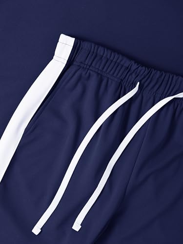 Hat and Beyond Mens Premium USA Made Striped Track Suit Athletic Casual Running Workout Sweat Suit Combo Track Jacket & Pant
