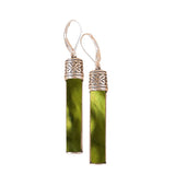 Recycled Antique Bottle and Dishware and Sterling Silver Bottoms Up Lever Back Earrings (Vintage Mason Jar)