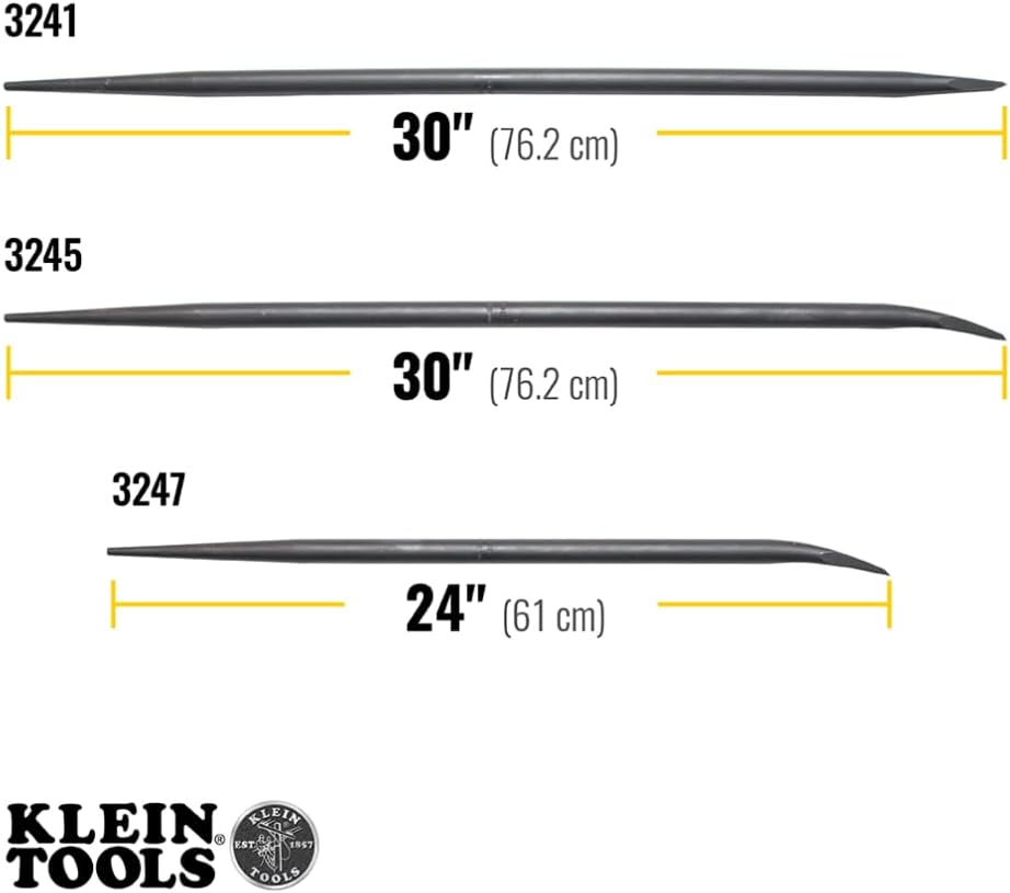 Klein Tools 3247 Round 3/4-Inch x 24-Inch Connecting Bar, Made in USA, Sleever Bar for Aligning, Prying and Chiseling
