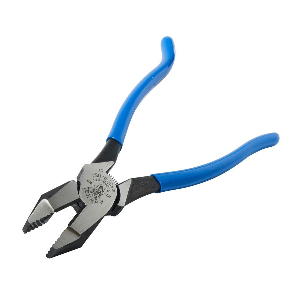 Klein Tools D2000-9ST Pliers, Made in USA, Side Cutters are Heavy-Duty 9-Inch Ironworker Pliers for Rebar, ACSR, Screws, Nails and Most Hardened Wire
