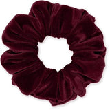 Velvet Scrunchies 3-Pack Gift Set Premium Plush Ponytail Holder Made in the USA Burgundy Forest Black