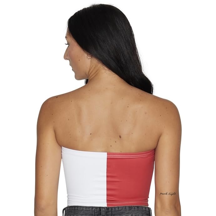 Lojobands Women's Tailgate Outfit College Two Tone Color Block Tube Top Made in USA One Size Fits Most