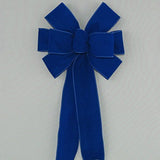 Ivory Brushed Velvet Gold Lame Backed Wire Edge Christmas Bow - Handcrafted in USA (8 inch bow)