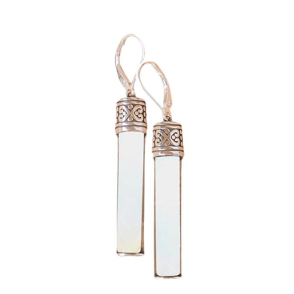 Recycled Antique Bottle and Dishware and Sterling Silver Bottoms Up Lever Back Earrings (Vintage Mason Jar)
