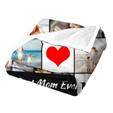 Custom Blanket with Picture Made in USA,Personalized Photo Blanket Throw Photo Blankets for Family Friends Pets,50"x60"