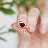 Bottled Up Designs Handmade Little Bird Ring, Recycled Antique Bottles, Sterling Silver, Eco Friendly, Made in USA, Birthday Gifts, Mothers Day, Women, Anniversary (Red Beer Bottle)