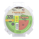 Gator 5" Random Orbit Hook & Loop Red Resin Aluminum Oxide Sanding Discs, 8-Hole, 40 Grit, 50 Pack