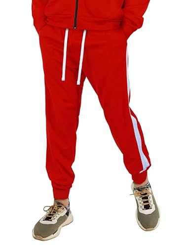 Hat and Beyond Mens Made in USA Premium Track Jacket & Pants Striped Sweatsuit Athletic Casual Essentials Gym