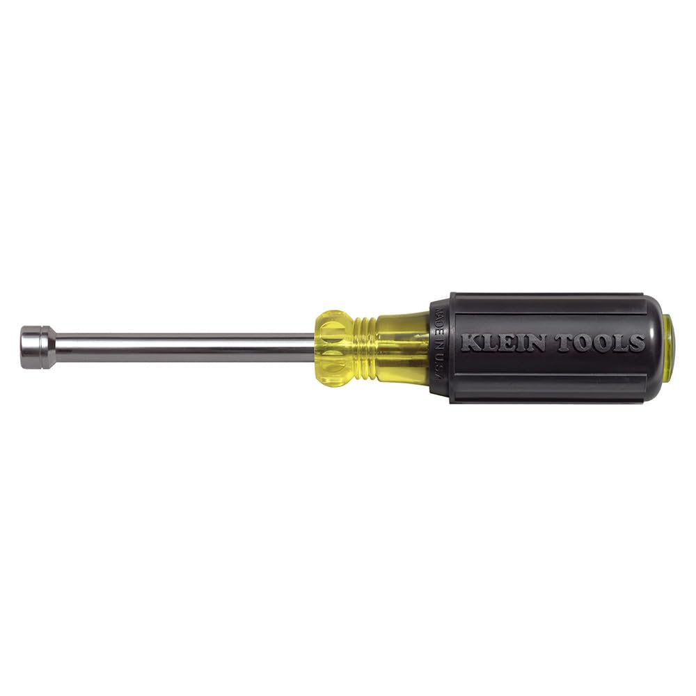 Klein Tools 630-5MM 5 mm Nut Driver with 3-Inch Hollow Shaft and Cushion Grip Handle, Made in USA