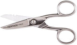 Klein Tools G100CS Scissors, Made in USA, Electrician Scissor with Stripping Notches and Serrated Blade, 5-1/4-Inch