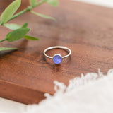 Bottled Up Designs Handmade, Stacking Ring, Recycled Vintage Bottles, Sterling Silver, Made in USA, Mothers Day, Women, Anniversary (9, Cobalt 1960s Skin Cream Jar)