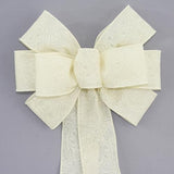 Red Embossed Weatherproof Wreath Bow - Package Perfect Bows Made in USA (10 inch bow)