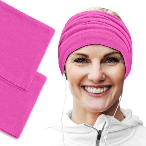 Women's Cotton Headbands Sweatbands 5" Wide Sports Fitness Yoga Fashion Made in USA