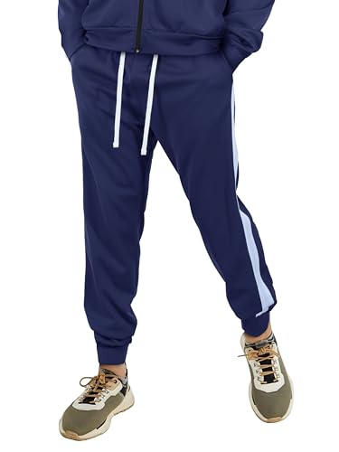 Hat and Beyond Mens Made in USA Premium Track Jacket & Pants Striped Sweatsuit Athletic Casual Essentials Gym