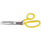 Klein Tools 23011 Scissors, Made in USA, Bent Trimmer for Felt Lining, Cord, Rubber, Fabric, and More, with Extended Handle for Leverage, 11-1/4-Inch