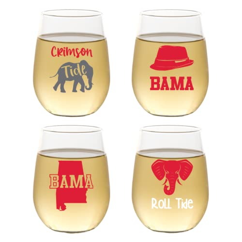 Set of 4 Shatterproof CUSTOM 16 oz Plastic Wine Glasses MADE in the USA (CHRISTMAS NUTCRAKERS)