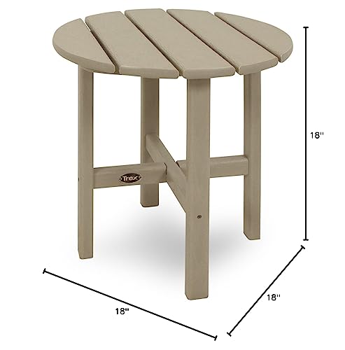 Trex Outdoor Furniture Cape Cod Round 18-Inch Side Table, Sand Castle