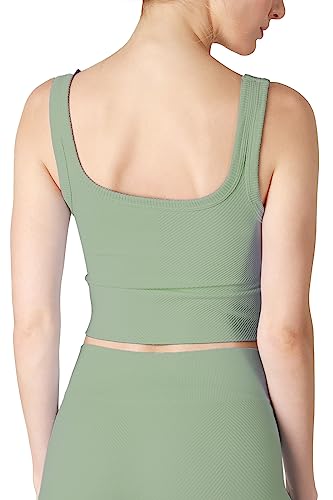 NIKIBIKI Women Seamless Chevron Ribbed Crop Top, Made in U.S.A, One Size