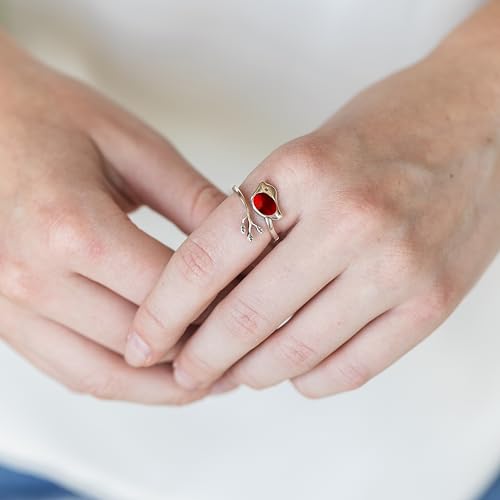 Bottled Up Designs Handmade Little Bird Ring, Recycled Antique Bottles, Sterling Silver, Eco Friendly, Made in USA, Birthday Gifts, Mothers Day, Women, Anniversary (Red Beer Bottle)
