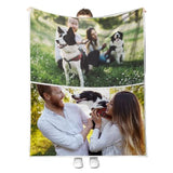 Custom Blanket with Picture Made in USA,Personalized Photo Blanket Throw Photo Blankets for Family Friends Pets,50"x60"