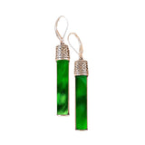 Recycled Antique Bottle and Dishware and Sterling Silver Bottoms Up Lever Back Earrings (Vintage Mason Jar)