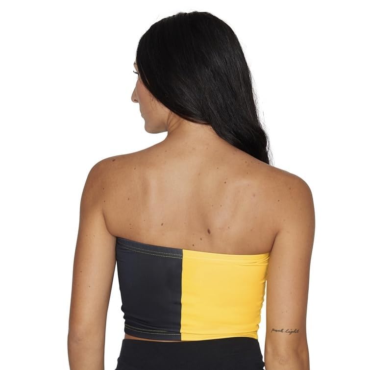 Lojobands Women's Tailgate Outfit College Two Tone Color Block Tube Top Made in USA One Size Fits Most