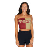 Lojobands Women's Tailgate Outfit College Two Tone Color Block Tube Top Made in USA One Size Fits Most