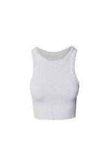 NIKIBIKI Women Seamless Vintage Chevron High Neck Crop Top, Made in U.S.A, One Size