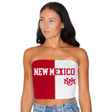 Lojobands Women's Tailgate Outfit College Two Tone Color Block Tube Top Made in USA One Size Fits Most