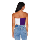 Lojobands Women's Tailgate Outfit College Two Tone Color Block Tube Top Made in USA One Size Fits Most