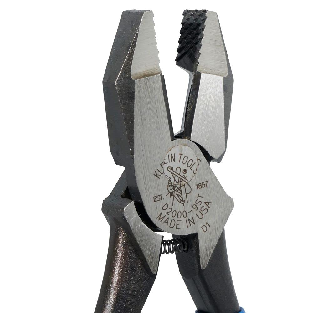 Klein Tools D2000-9ST Pliers, Made in USA, Side Cutters are Heavy-Duty 9-Inch Ironworker Pliers for Rebar, ACSR, Screws, Nails and Most Hardened Wire
