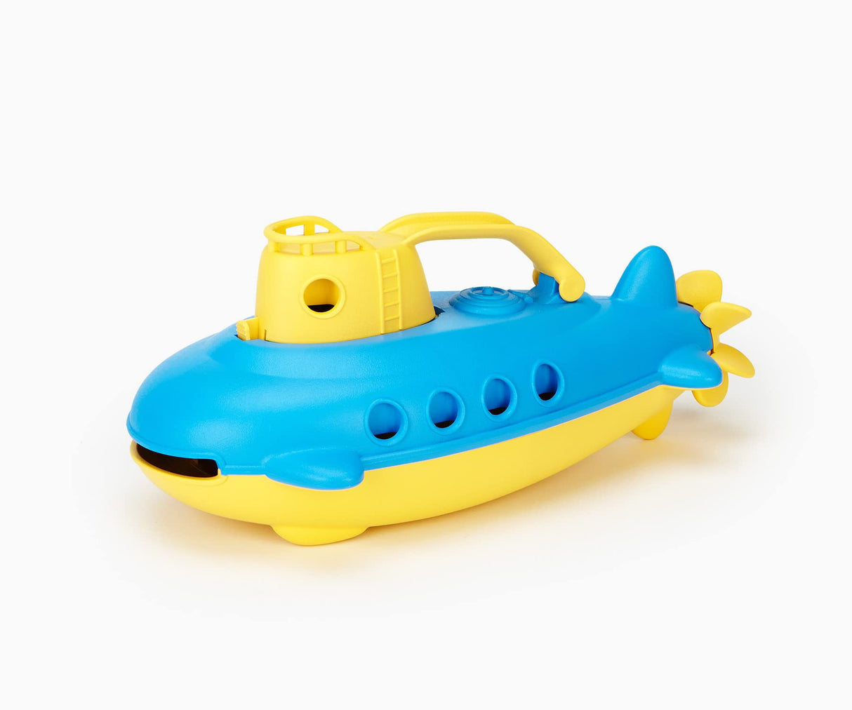 Green Toys Submarine in Yellow & blue - BPA Free, Phthalate Free, Bath Toy with Spinning Rear Propeller. Safe Toys for Toddlers, Babies