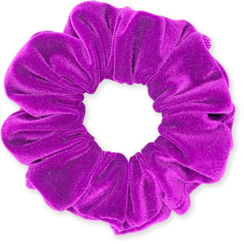 Velvet Scrunchies 3-Pack Gift Set Premium Plush Ponytail Holder Made in the USA Burgundy Forest Black