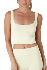 NIKIBIKI Women Seamless Chevron Ribbed Crop Top, Made in U.S.A, One Size