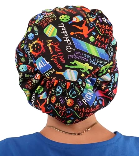 Sparkling EARTH Riley Medical Scrub Caps with Flat Front and Roomy Back - Adjustable Cord Lock Closure - Made in The USA!