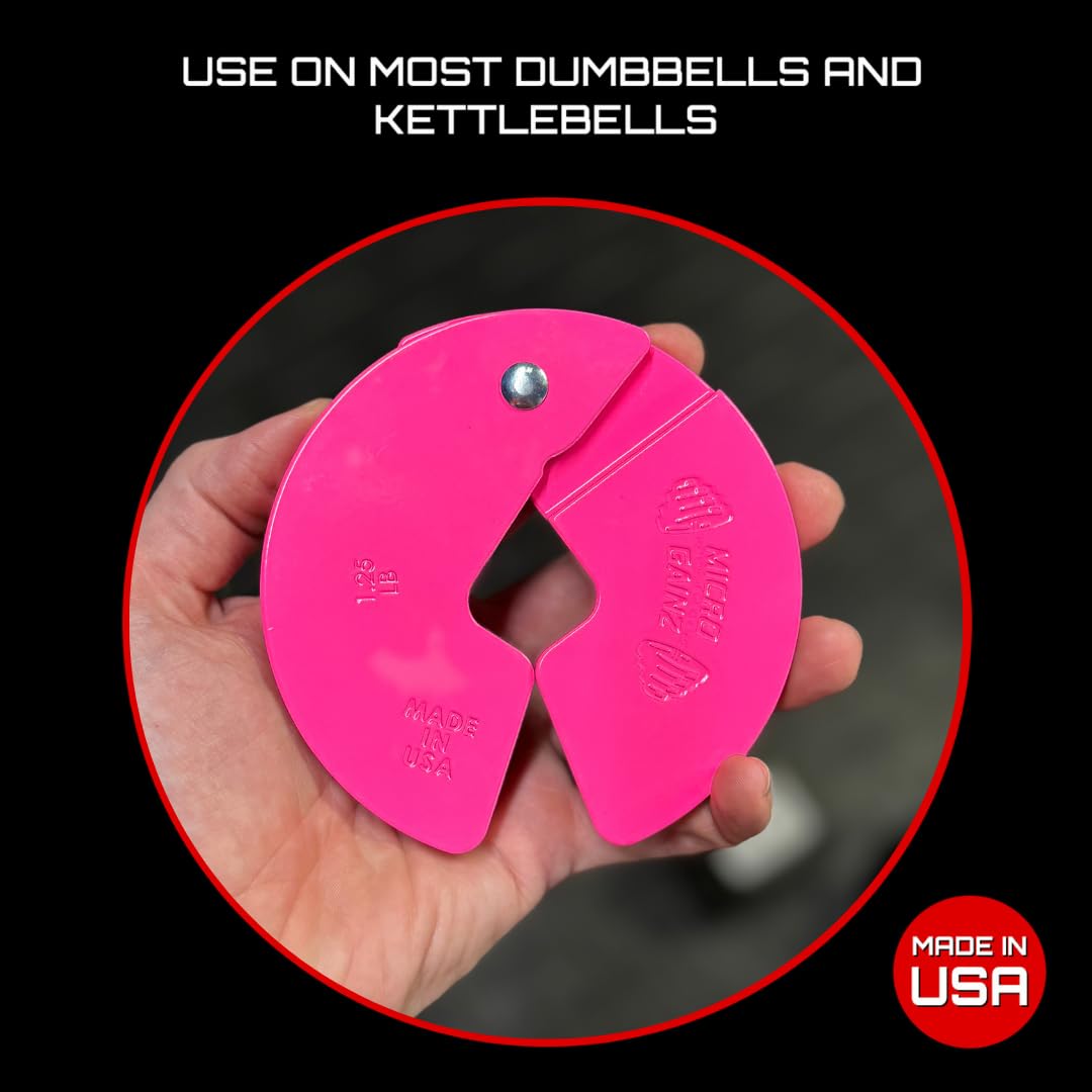 Micro Gainz Dumbbell Fractional 1.25lb Weight Plate, Ideal for Micro Loading, (Choose Color) 4 Piece Fractional Weight Plates, Designed for Dumbbell Training, Made In USA
