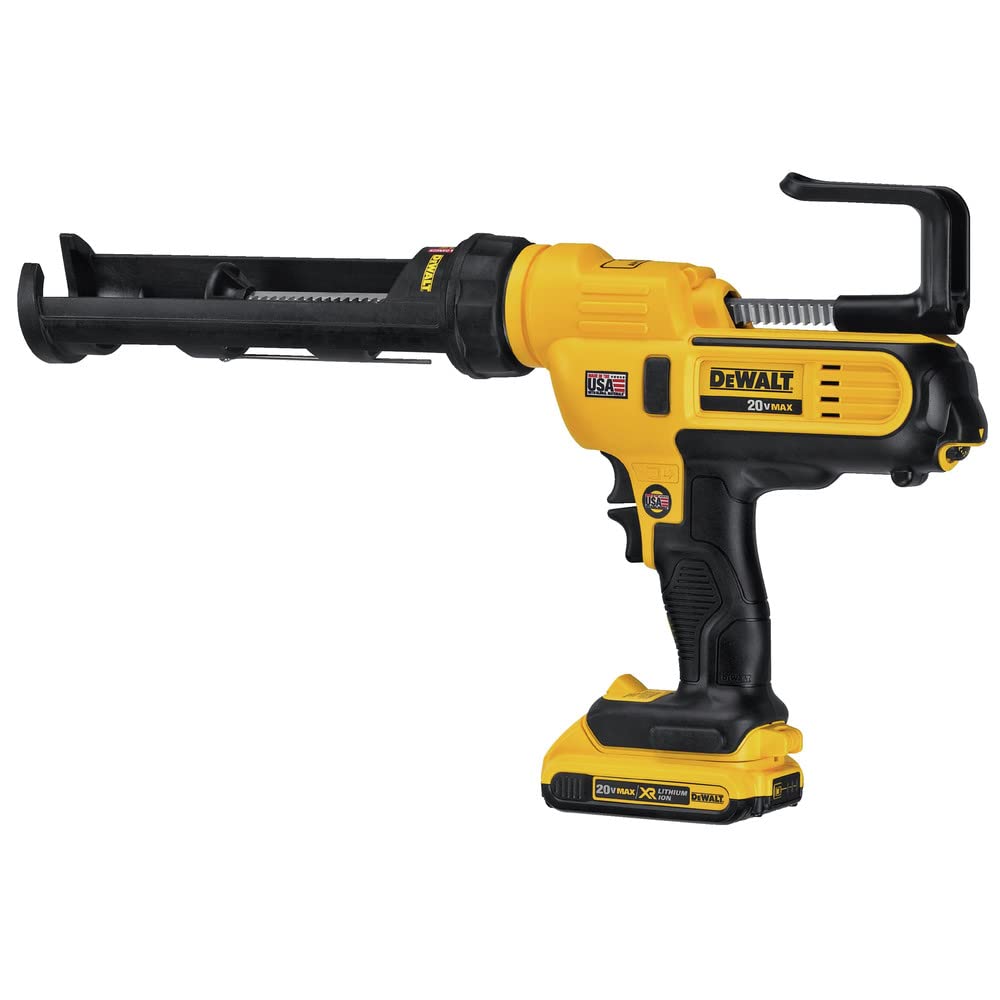 DEWALT 20V MAX Caulking Gun, Cordless, 10oz, Variable Speed Trigger, Interchangeable Canister Trays, Bare Tool Only (DCE560B)