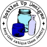 Bottled Up Designs Handmade Vintage Lace Adjustable Ring, Recycled Bottle Glass, Sterling Silver, Eco Friendly, Made in USA, Birthday Gifts, Mothers Day, Women, Anniversary (Mason Jar (Aqua))
