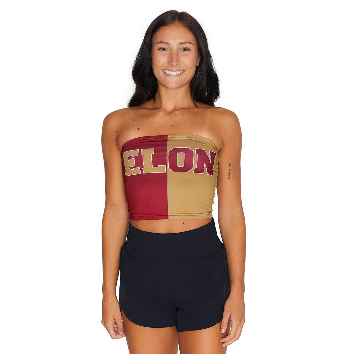 Lojobands Women's Tailgate Outfit College Two Tone Color Block Tube Top Made in USA One Size Fits Most