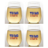 Set of 4 Shatterproof CUSTOM 16 oz Plastic Wine Glasses MADE in the USA (CHRISTMAS NUTCRAKERS)