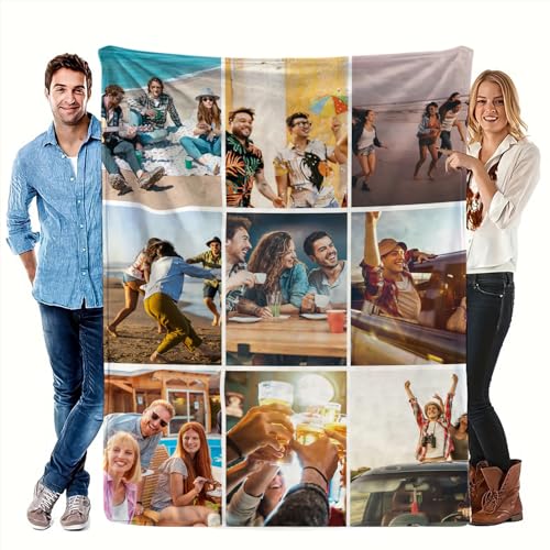 Ships Next Day,Custom Blanket with Picture Made in USA,Personalized Photo Blanket for Family Anniversary Christmas Birthday Halloween Valentines